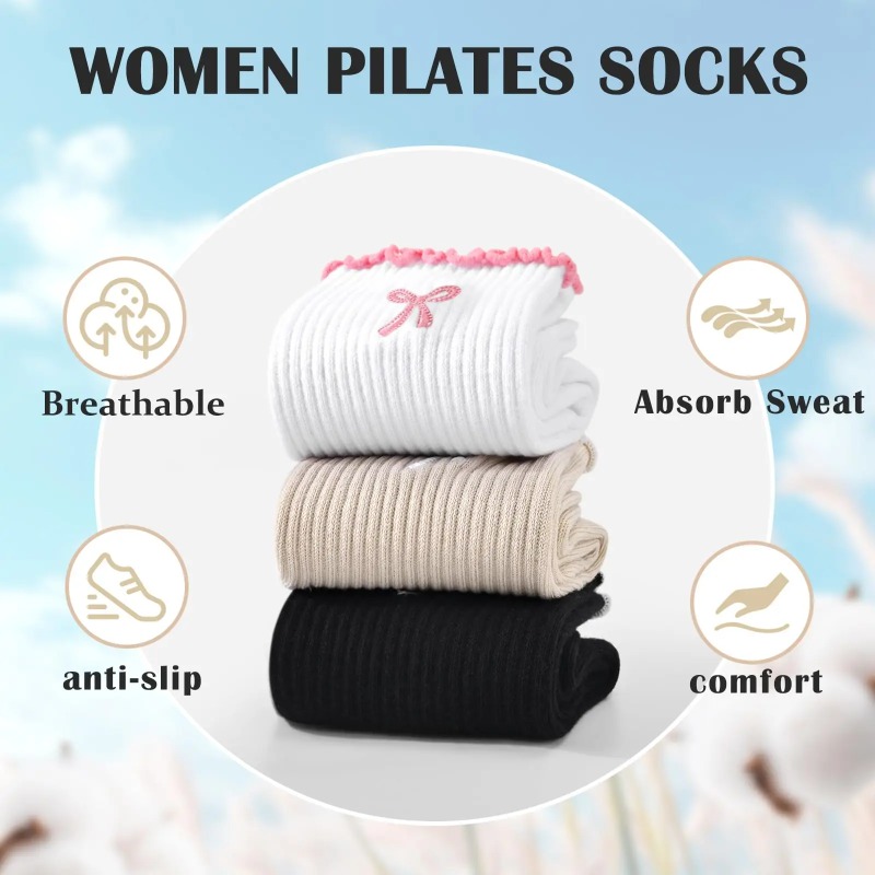 Pilates & Yoga Unleashed Studio Tuckahoe - Chaussettes de yoga professionnelles, chaussettes antidérapantes