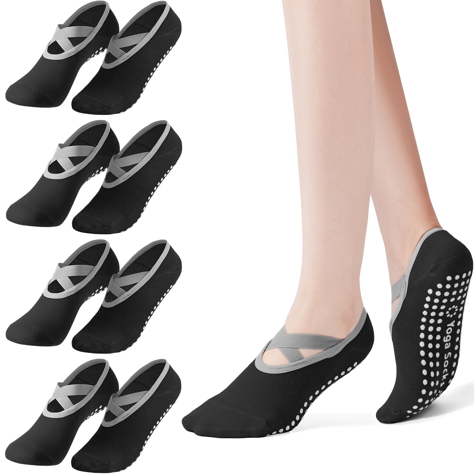 Pilates Yoga Kit - Lot de 4 paires de chaussettes