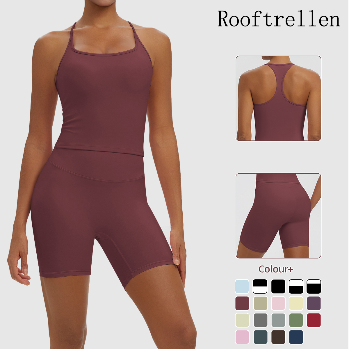 Pilates Yoga Gear - Rooftrellen Ensemble de yoga sexy 2