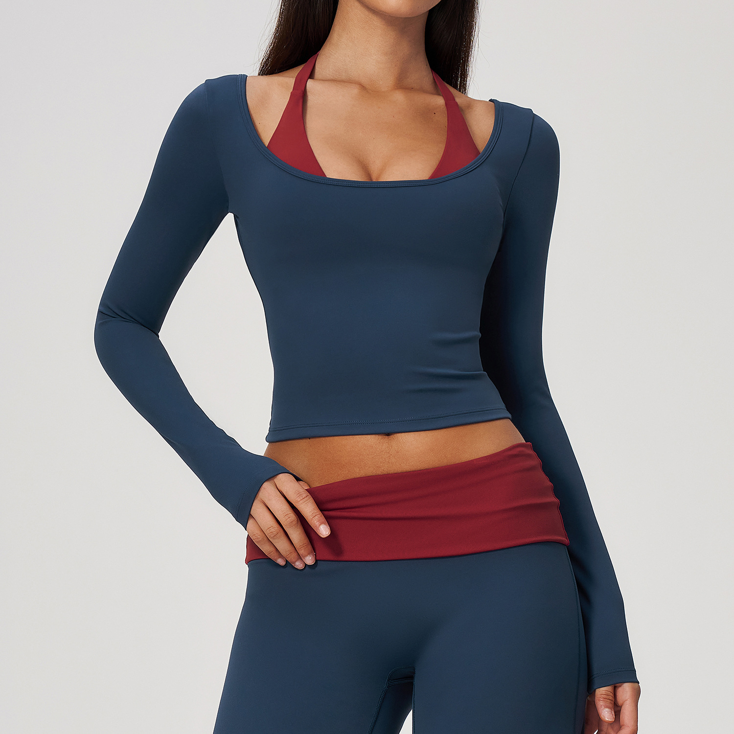 Yoga Strap Cotton - Haut de yoga 2-en-1 effet deux
